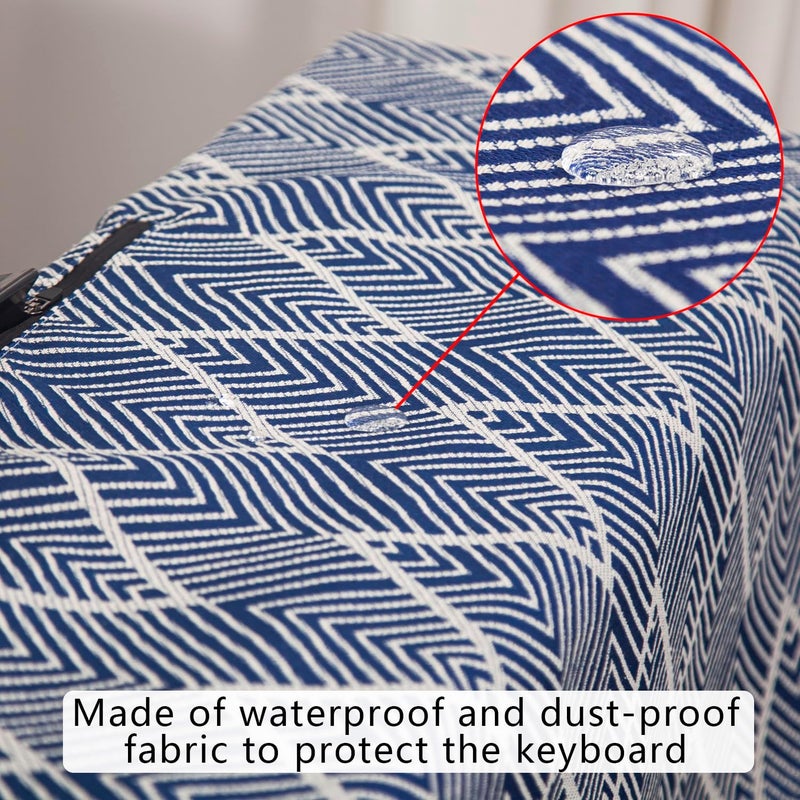 mooson Waterproof Keyboard Cover - Soft Thick & Durable - Geometric Pattern - Universal Fit for 61/76/88-Key Digital Piano Keyboards - Stylish Home/Studio Protector, Adjustable Side Zippers - Image 5
